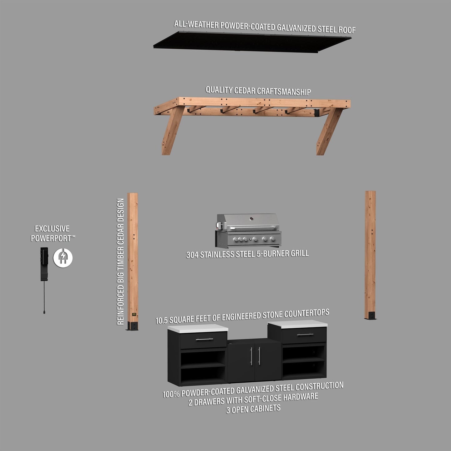 Timber Rock Outdoor Grill Cook Station