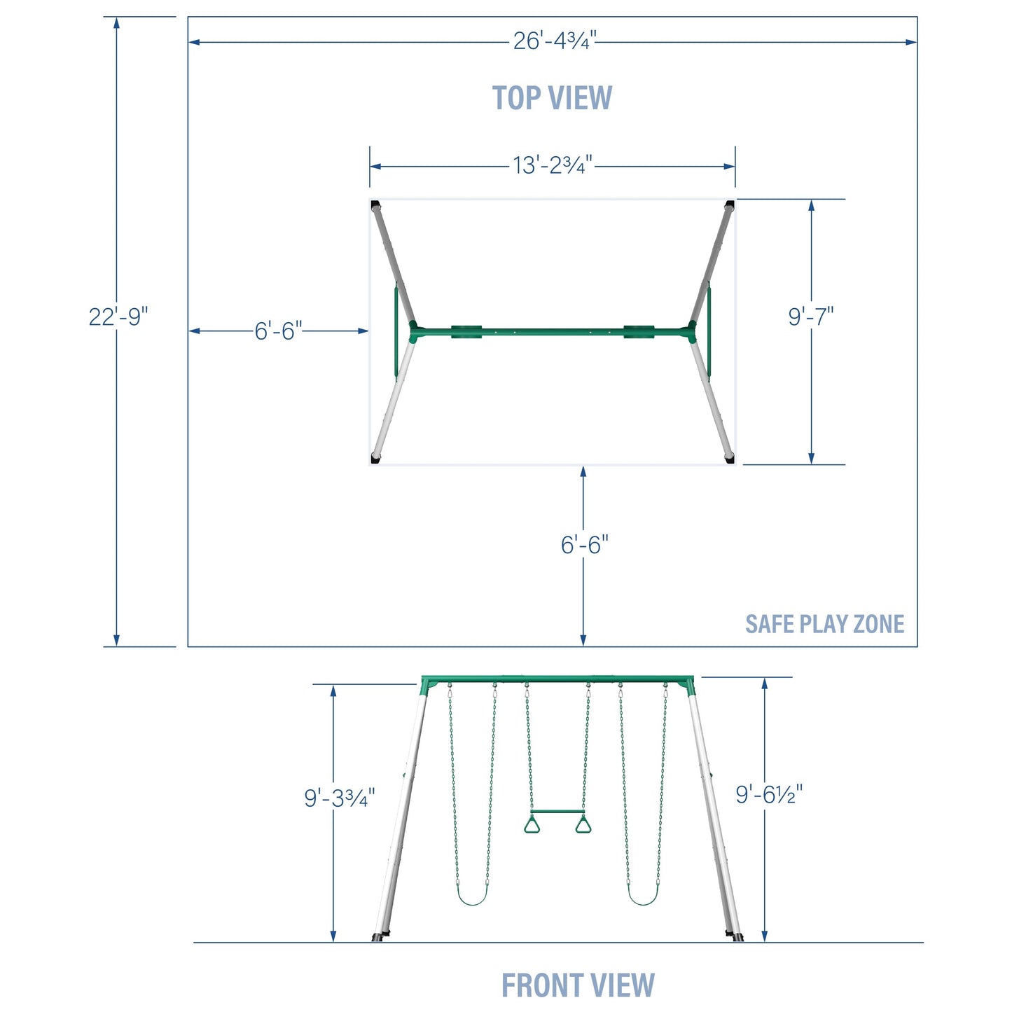 Big Brutus Heavy-Duty Metal A-Frame Swing Set
