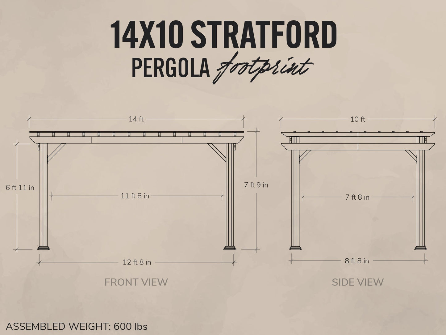 Stratford | 14x10 Steel Pergola – Black
