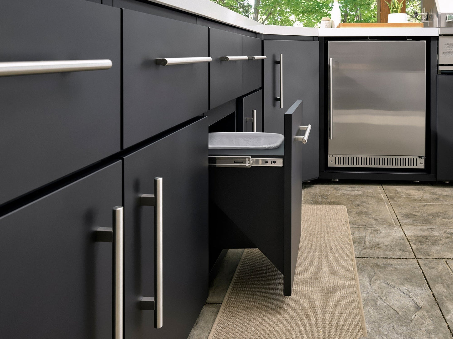 Emory | Corner Outdoor Kitchen Island with Built-In Grill & Pizza Oven
