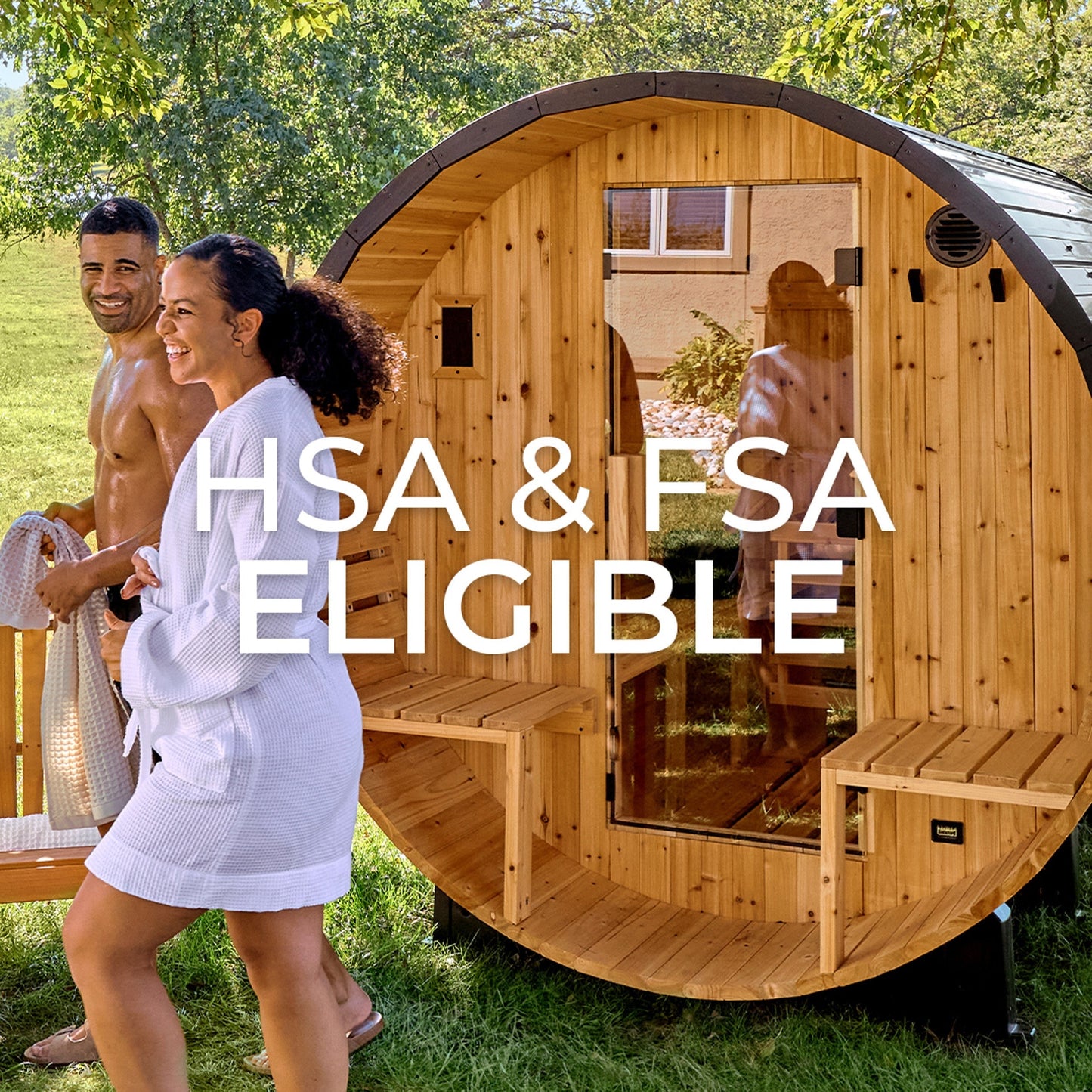 Paxton Outdoor Barrel Sauna with Porch – 4-6 Person