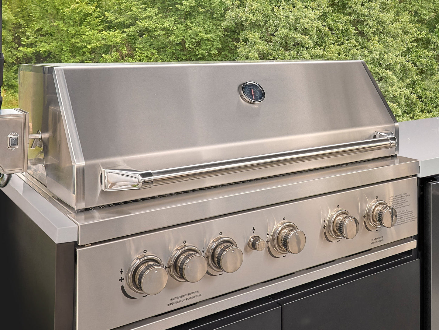 Emory | Corner Outdoor Kitchen Island with Bar Seating & Built-In Grill – Left