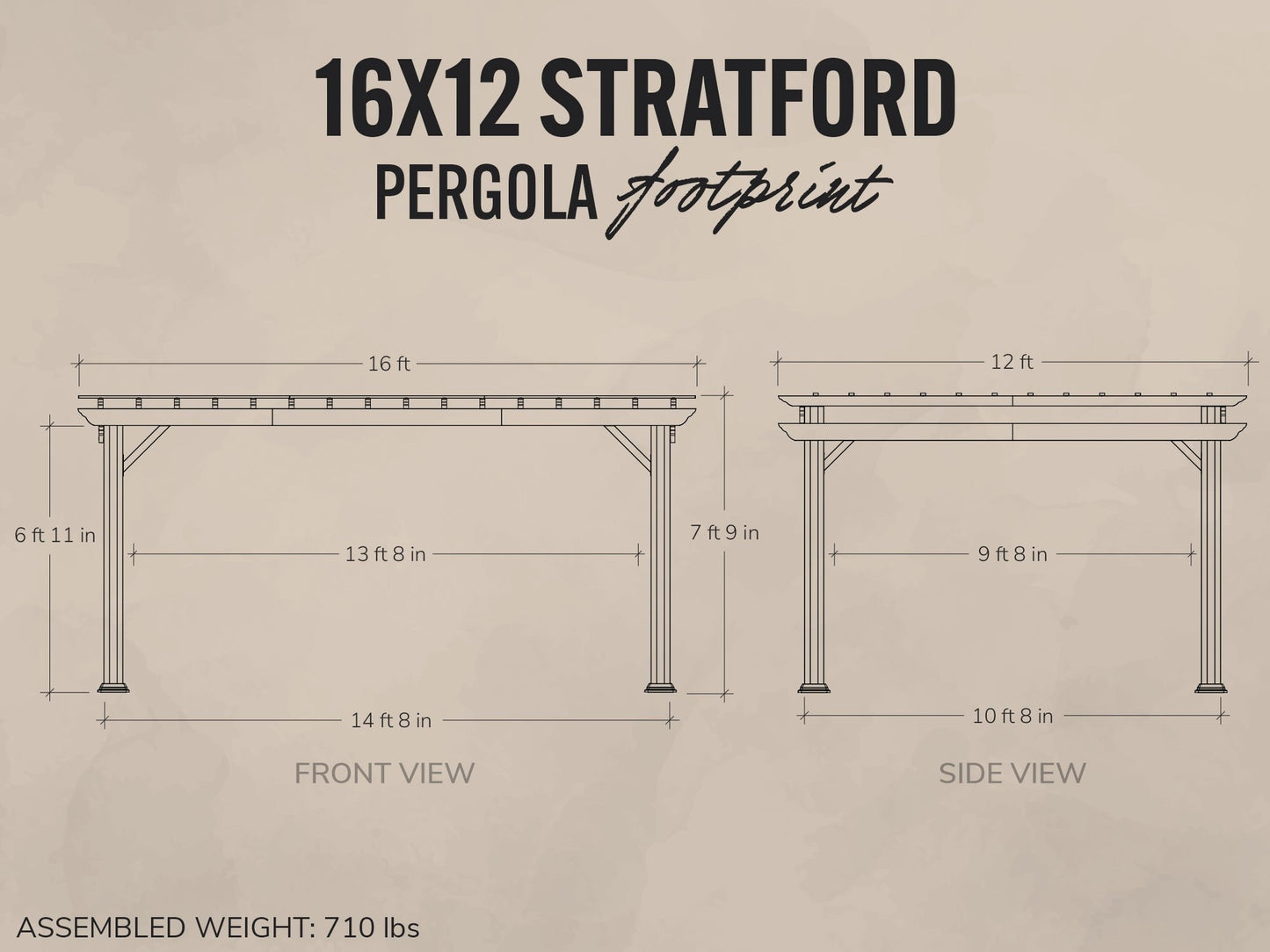 Stratford | 16x12 Steel Pergola – White