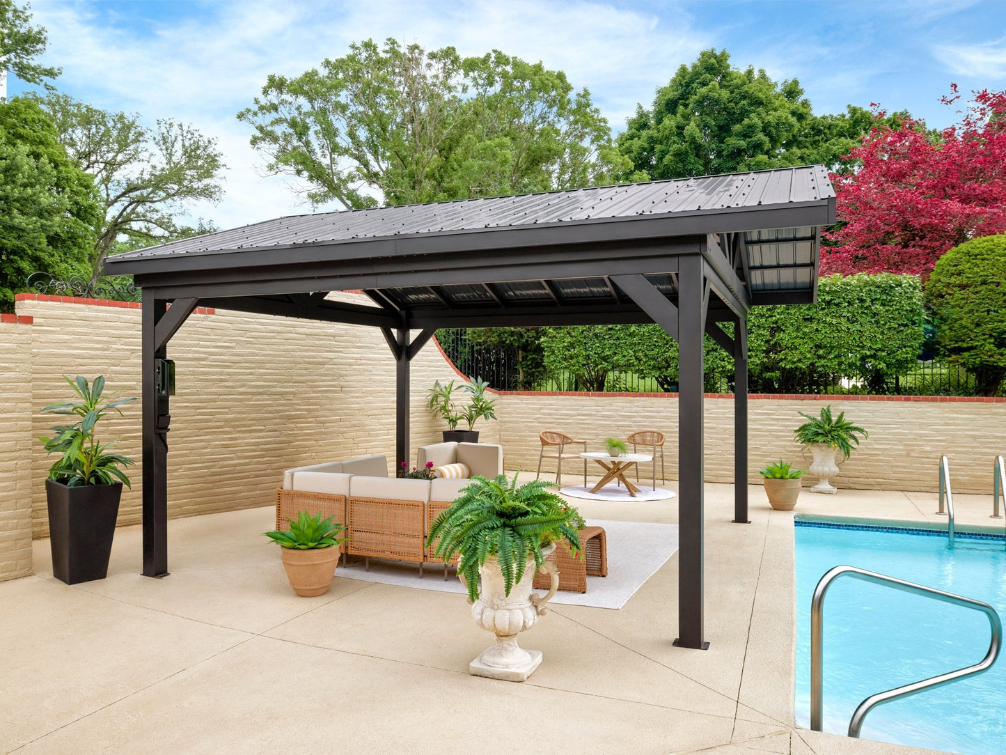 Lancaster | 18x14 Steel Gazebo with Gable Roof