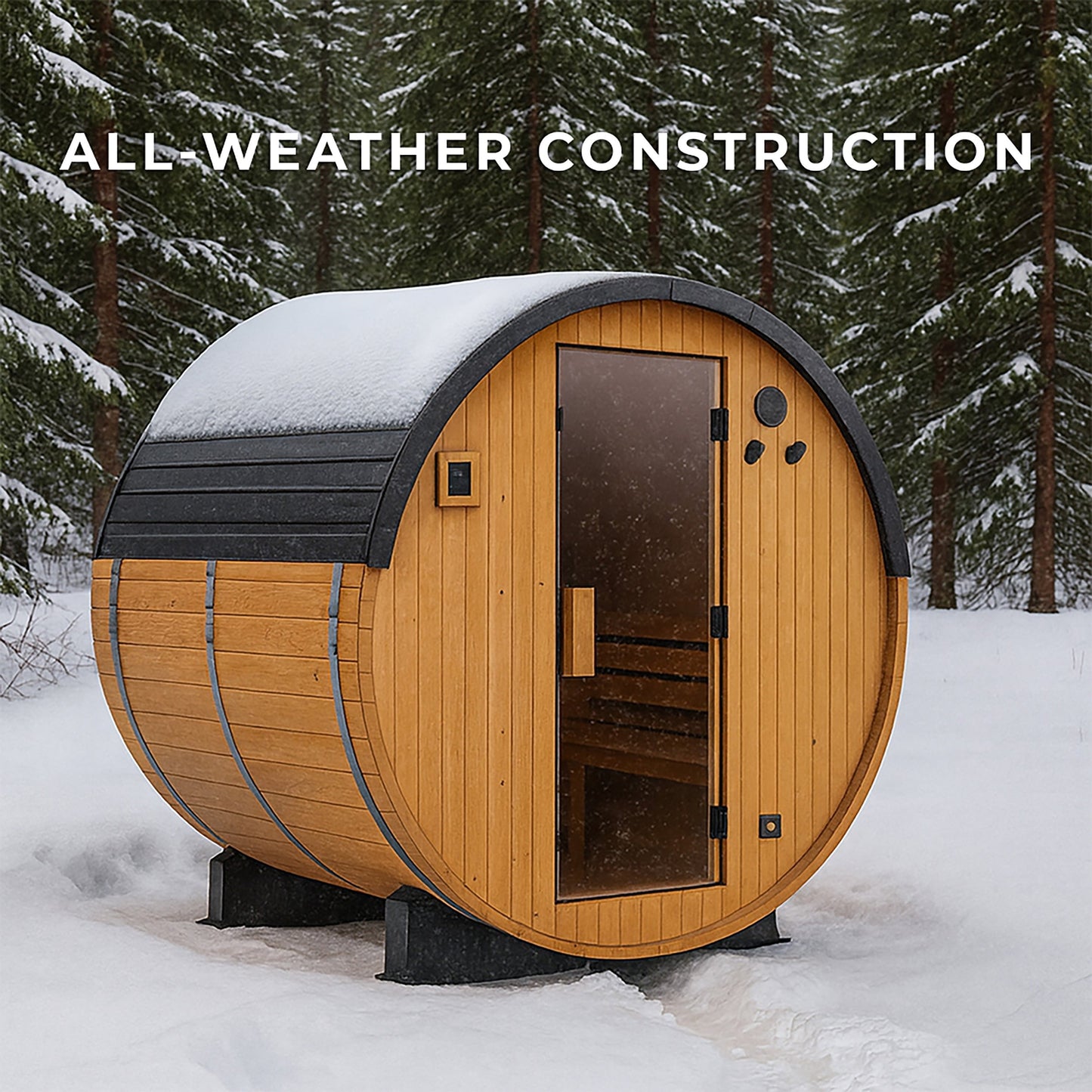 Paxton Outdoor Barrel Sauna – 4-6 Person