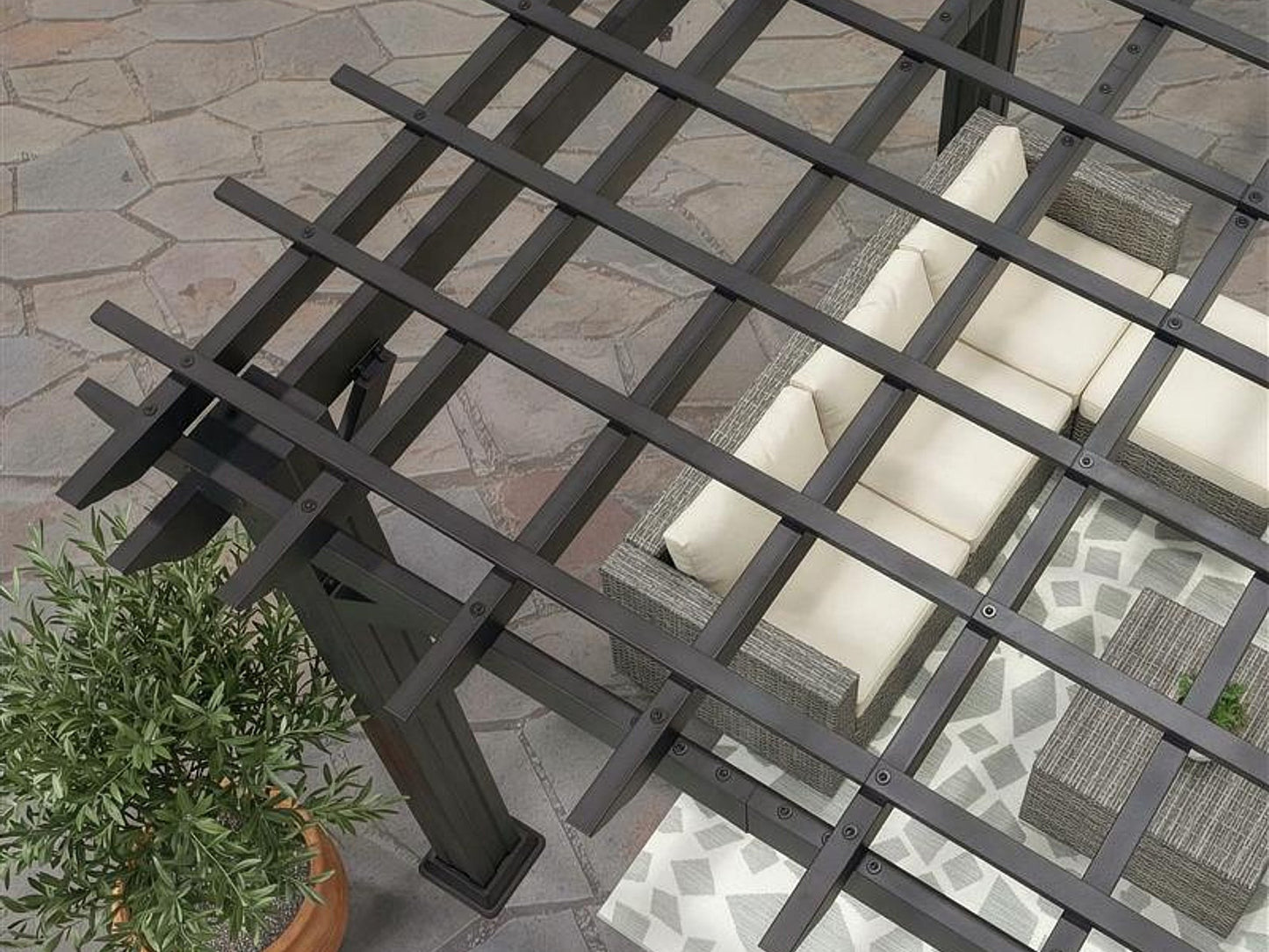 Stratford | 14x10 Steel Pergola – Black