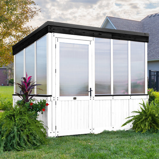9x6 Willow Greenhouse - Pre-Stained & Sealed White