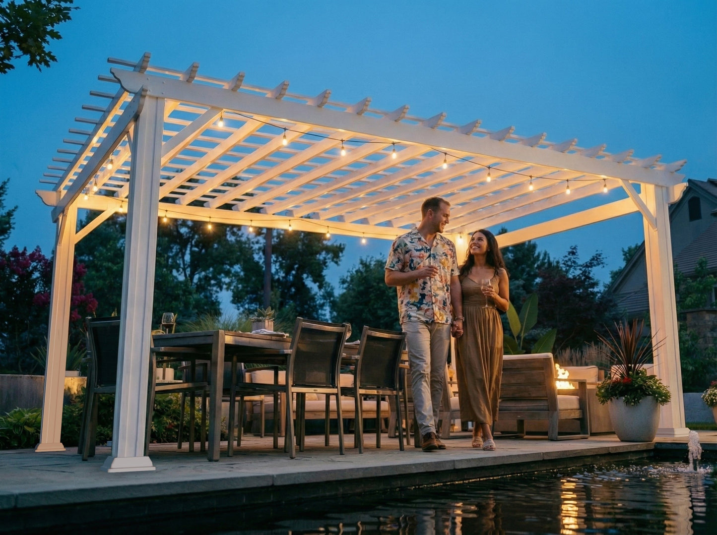 Stratford | 16x12 Steel Pergola – White
