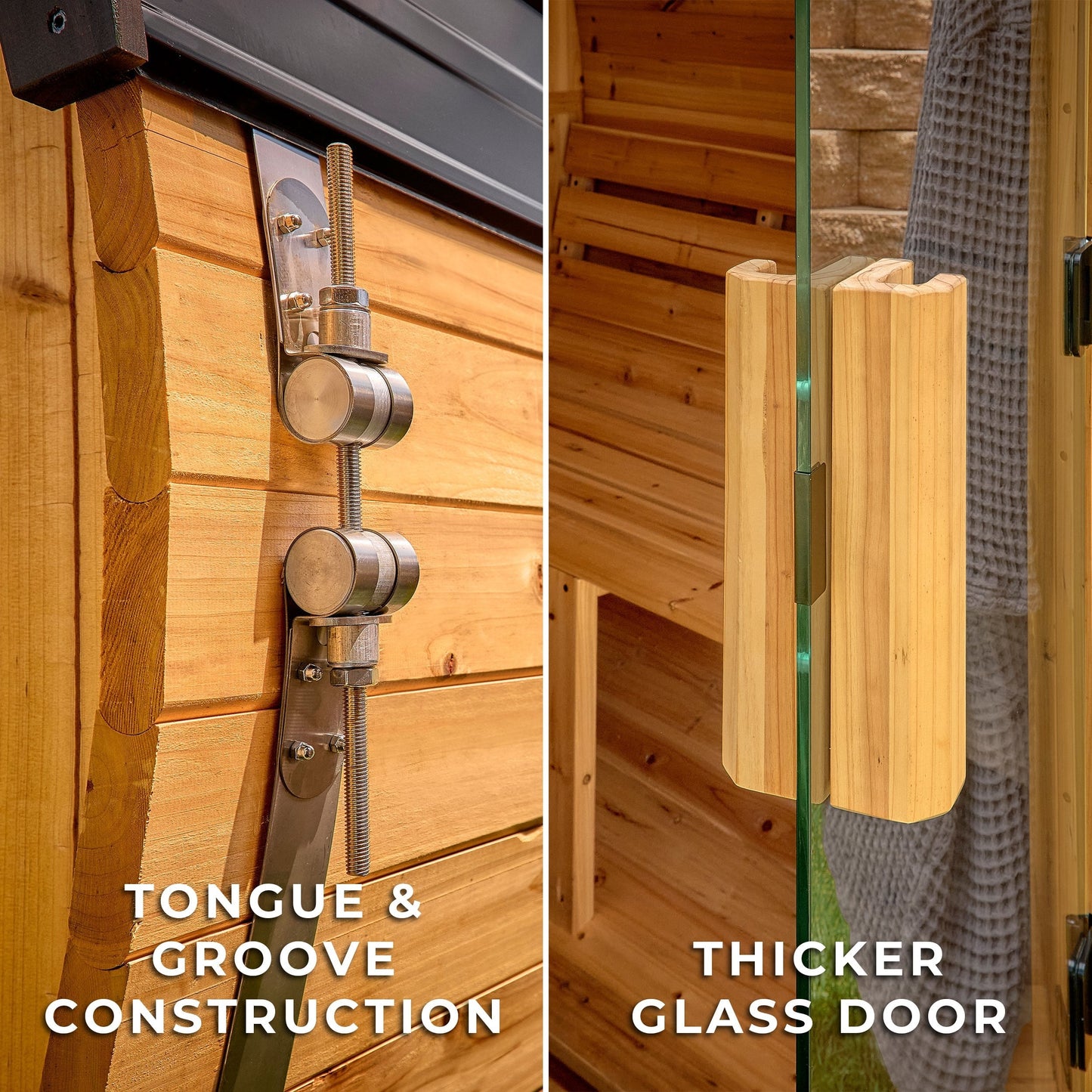 Paxton Outdoor Barrel Sauna with Porch – 2-4 Person