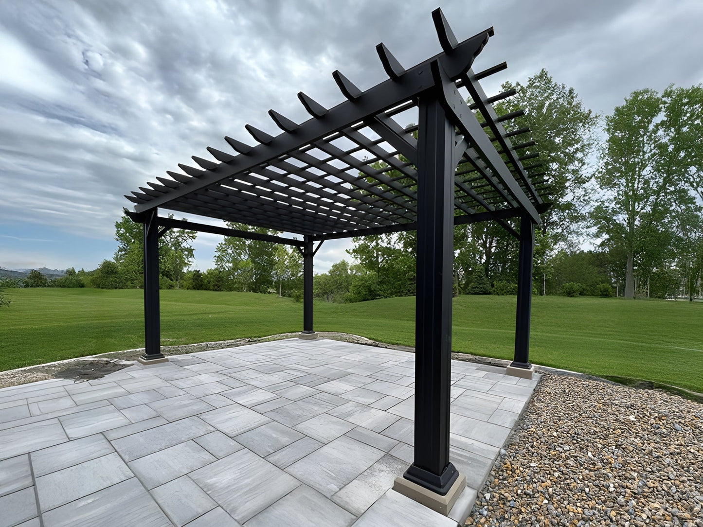 Stratford | 12x10 Steel Pergola – Black